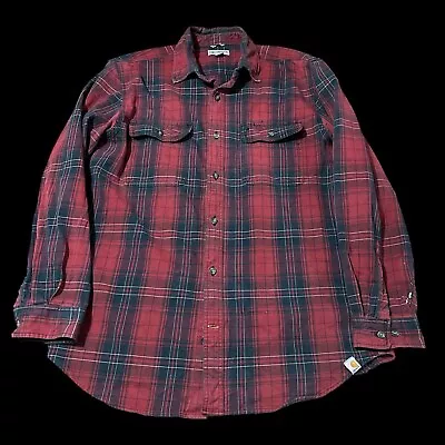 Carhartt Original Fit Flannel Shirt Men’s Large Plaid Long Sleeve  • $24.95
