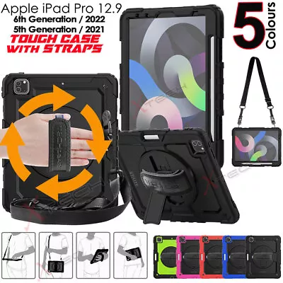 For IPad Pro 12.9  6th & 5th Gen Tough Rugged Hand & Shoulder Strap Case Cover • £23.95