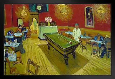 Vincent Van Gogh The Night Cafe Black Wood Framed Art Poster 20x14 • $39.98