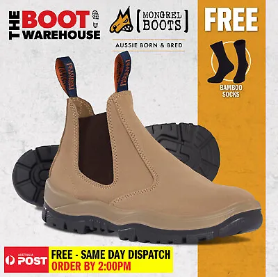 Mongrel 240040 Work Boots. Steel Toe Safety. Wheat. Elastic Sided. Brand New! • $121.95