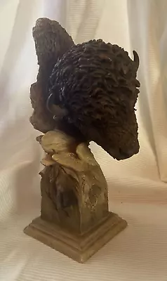 MCSI Mill Creek Studio Buffalo Head Figurine - 38254 Ground Breaking-Signed-2003 • $39.95