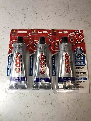 3 AMAZING GOOP Clear Marine Adhesive & Sealant 3.7oz Paintable Waterproof 170011 • $29.95