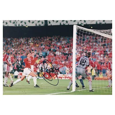 Ole Solskjaer Signed Manchester United 1999 Nou Camp Photo Man Utd Autograph • £89.99