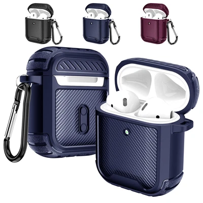 $7.36 • Buy Keychain Case For Apple AirPods 1 2 Gen Full Body Waterproof Soft Skin TPU Cover