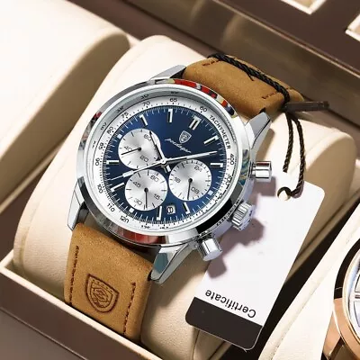 POEDAGAR Luxury Men's Chronograph Watch High Quality Luminous Quartz Watch • $20.99