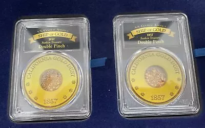 1857 S.S. Central America Shipwreck Double Pinch Of California Gold Dust PCGS X2 • $350