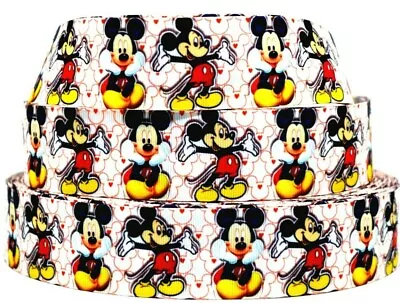 Grosgrain Ribbon 7/8  & 1.5  Cartoon Mickey Mouse Printed. Ref4 • $0.99