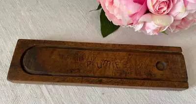 £15 • Buy Vintage French Wooden Pencil Box School Pencil Case - 2