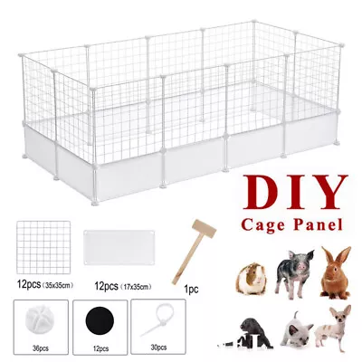 24 Panels Enclosure Pet Fence Crate Cage Dog Pen Puppy Rabbit Playpen Indoor DIY • £3.89