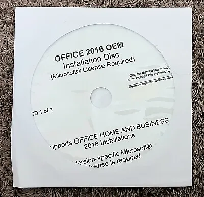 Quantstudio 6 Office 2016 Oem Installation Cd & Installation Instructions • $125