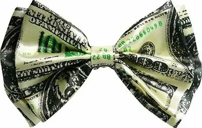 New Hip Rockabilly Punk Benjamin Money 100 Dollar Bill Adjustable Bow Tie • $8.98