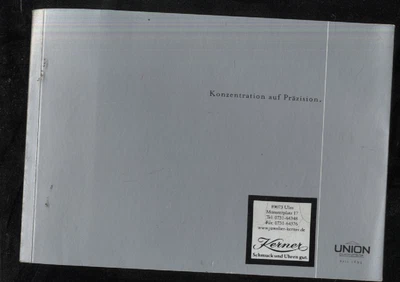 £25 • Buy Union  Official Catalogue Watch Models  C2003