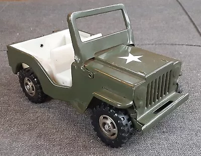 Vintage Marx Army Jeep 1968 Pressed Steel With White Plastic Interior Nice Shape • $10