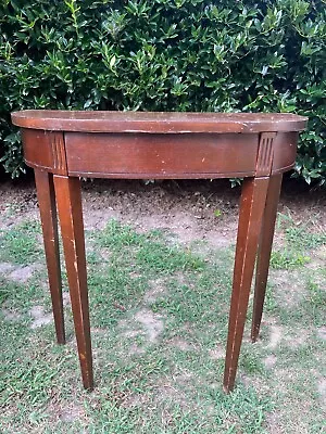 Mahogany Car Gaming Dinette Demilune Console Table • $150