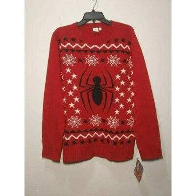 $31 • Buy Marvel Spiderman Holiday Cheer Christmas Sweater Size Medium