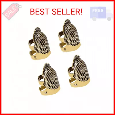 4 Pack Sewing Thimble Finger Protector Adjustable Finger Metal Shield Protector • $5.29