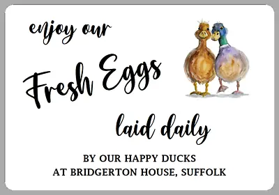 Large Personalised Duck Egg Box Labels Fresh Eggs Laid Daily Carton Stickers • £2.70