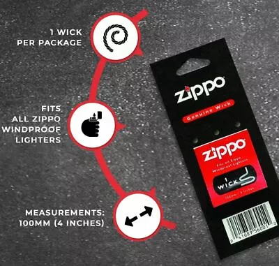 Genuine Zippo Brand WICK Oem For All Zippo Pocket Lighters 1FLT 56001 • $15.11