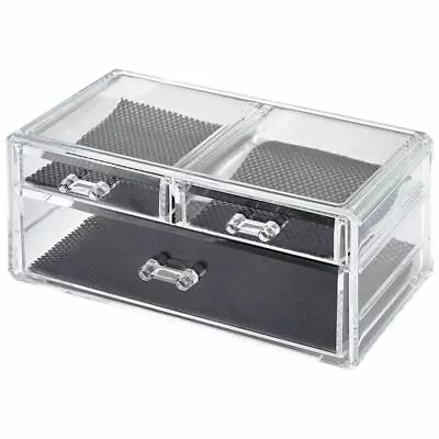 Clear Acrylic Beauty Cosmetic Organiser Makeup Drawers Tray Display Box Case • £7.99