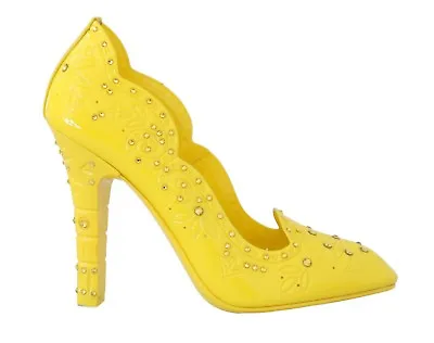 DOLCE & GABBANA Shoes CINDERELLA Yellow Crystal Heels S. EU37.5 / US7 • $631.24