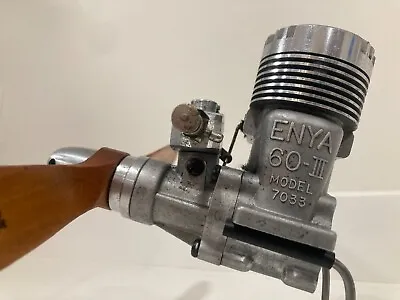 ENYA 60-III Model 7033 RC Nitro Engine W/Prop Valve Needle Glow Plug Cleaned • $63.99