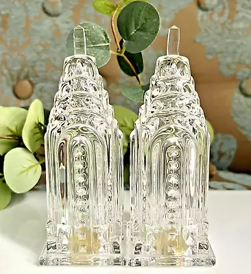 VTG Shannon Crystal Hi Rise Building NYC New York Salt & Pepper Shakers NOS • $14.99