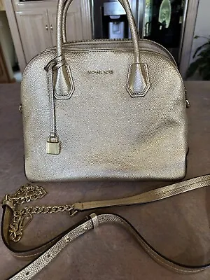 Michael Kors Platinum Gold Leather Satchel Bag • $70