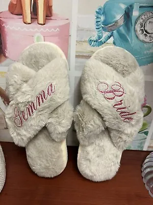 Personalised Bridal Slippers Gemma Bride Size 7 New • £4.99