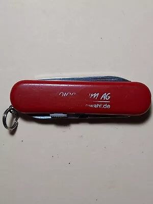 Victorinox Swiss Army Knife 58mm Red Signature Retractable Pen Worn Logo • $7.95