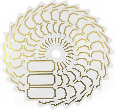 £3.95 • Buy 90 Self Adhesive Labels - Jam Jar Labels Preserves Chutney 34 X 75mm GOLD Border