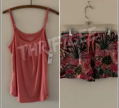 NWT S Vera Bradley Tropical Floral Lounge Pajamas Set Tank Top Shorts Spring • $39.99