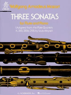 Mozart Three Sonatas Flute And Piano Sheet Music Book NEW 050335070 • $12.95