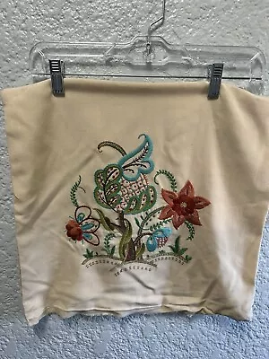 Vintage Gorgeous Embroidered Single Throw Pillow Case 17”x17” One End Open • $10