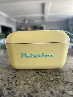 POLARBOX RETRO COOLER YELLOW- CYAN  CLASSIC 13 Qt Ice Chest NEW • $39.99