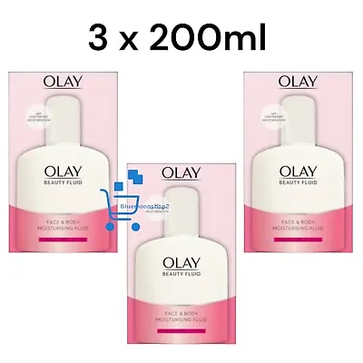 3 X 200ml Olay Beauty Fluid Face And Body Moisturiser Normal Dry  Skin Combo • £33.99