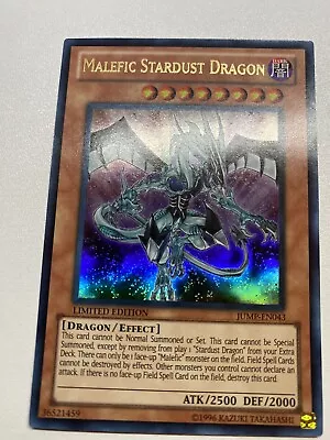 Yugioh Malefic Stardust Dragon Ultra Rare Limited Edition JUMP-EN043 MP • $13