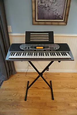 CASIO CTK-573 Electric Keyboard With Stand Power Cord & Music Holder - Works! • $80