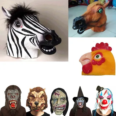 £5.50 • Buy Adult Plastic Head Animal Masquerad Jugle Zoo Masks Fancy Dress Halloween Mask