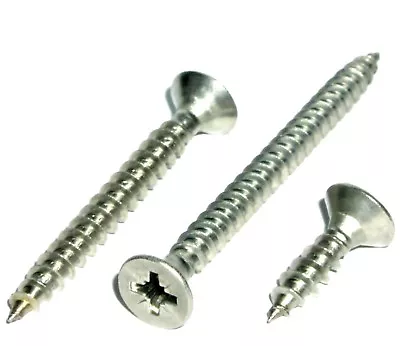£2.98 • Buy 4mm 4.5mm 5mm 6mm A2 Stainless Steel Pozi Countersunk Chipboard / Wood Screws