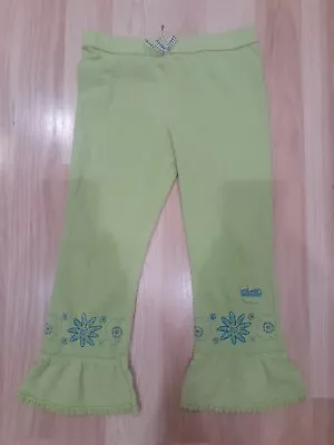 Naartjie Girls Kids Size 9 Years Flare Pants Lime Green And Blue Floral Euc • $9.99