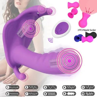 Wearable Dildo Vibrator Rabbit G-Spot Clitoris Stimulator Anal Sex Toy For Women • $34.85