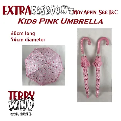 $14.45 • Buy AU 2x Umbrella Childrens Kids Pink Butterfly Pattern Colourful Auto Open 
