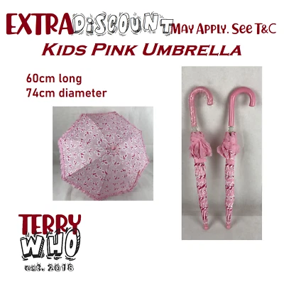 $14.45 • Buy AU 2x Umbrella Childrens Kids Pink Butterfly Pattern Colourful Auto Open 