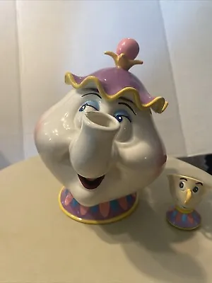 Disney Beauty & The Beast Mrs Potts Tea Pot Music Box DAMAGED Burger King Chip • $25