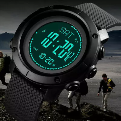 Altimeter Watch Pressure Sports Military Digital Waterproof Weather Compass Mens • $20.99