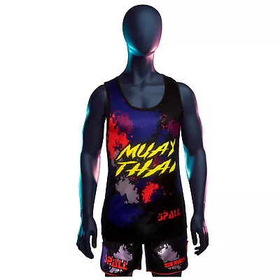 Tank Top Mens Vest For Muay Thai Martial Arts Fighting UFC Sleeveless Pro Spall • £14.50