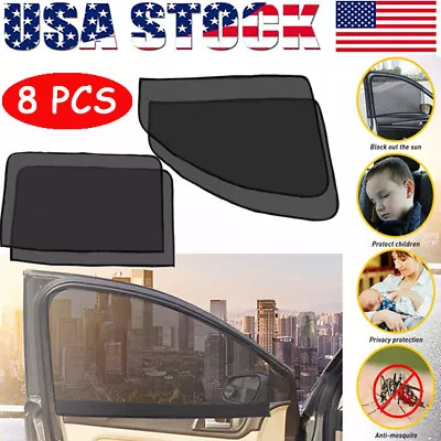 8X Magnetic Car Side Front Rear Window Sun Shade Cover Mesh Shield UV Protection • $12.38