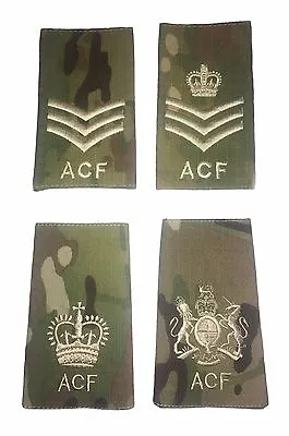ACF Army Cadet Force CFAV Adults Rank Slides MTP Ivory Thread Single Or Pair • £3.99