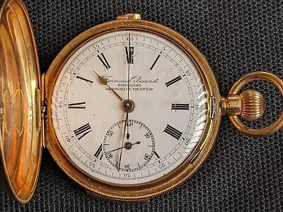 Vintage Minute Repeater Chronograph 14K Gold Hunter Case Pocket Watch • $3800