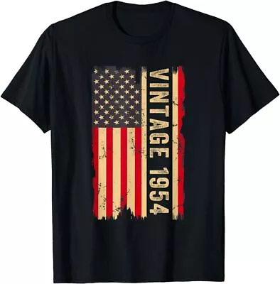 Vintage 1954 70th Birthday Gifts 70 Years Old American Flag T-Shirt • $9.99